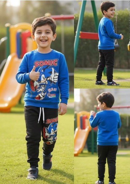 Sonıc Baskılı Erkek Alt Üst Takım 3 Iplik Şardonlu fiyatları