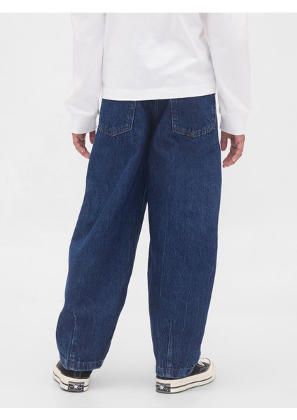 Erkek Çocuk Mavi Easy Baggy Barrel Jean Pantolon modelleri