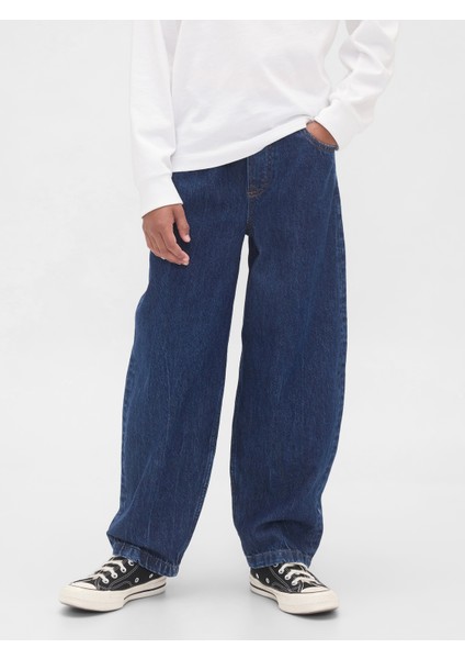 Erkek Çocuk Mavi Easy Baggy Barrel Jean Pantolon fırsatları