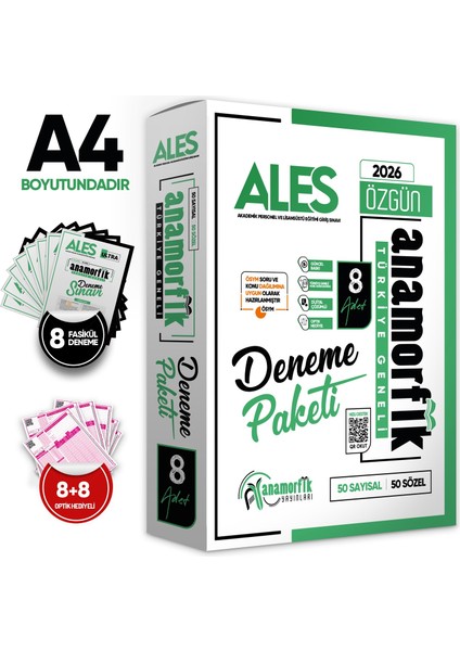 2026 ALES Anamorfik 10lu ve 8li Deneme Paketi 2li Set Özgün Yeni Nesil Türkiye Geneli Dijital Çözüm fiyatları