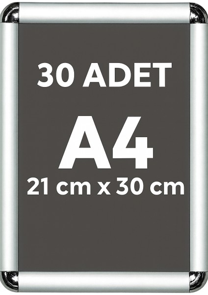 30 Adet A4 Eko Seri Çerçeve Rondo Köşe Aç Kapa Açılır Kapanır