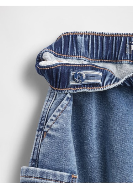 Erkek Bebek Mavi Örgü Barrel Jean Pantolon fiyatları