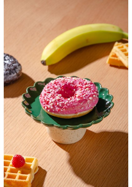 Fungo Ayaklı Pasta Kek Sunum Tabağı 15 cm | Yeşil fiyatları