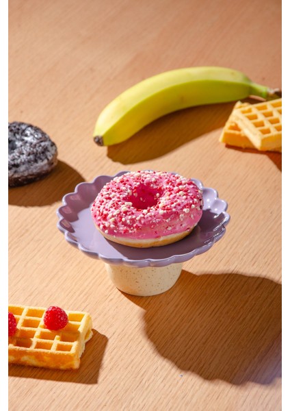 Fungo Ayaklı Pasta Kek Sunum Tabağı 15 cm | Mor fiyatları