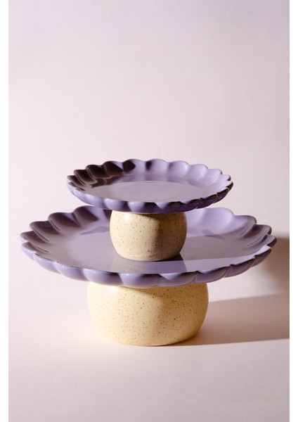 Fungo Ayaklı Pasta Kek Sunum Tabağı 15 cm | Mor indirimleri
