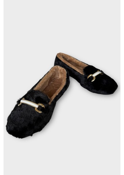 Yumuşak Peluş Ses Yapmaz Hafif Taban Kadın Ev Babeti Panduf Siyah fırsatları