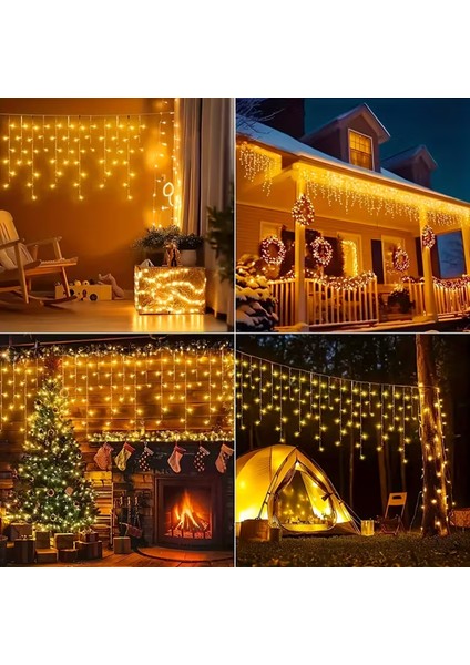 8 Modlu Saçaklı 96 LED - Ev Balkon Bahçe Parti Sınıf Dekoratif Aydınlatma