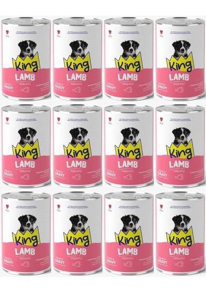 Et Parçacıklı Kuzu Etli Yavru Köpek Konserve 400 Gr*12 Adet