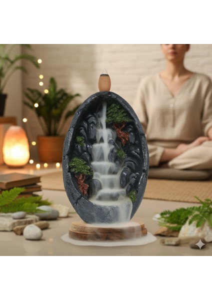 Dağ Şelale Tasarımlı Yumurta Görünümlü Ters Akışlı Tütsülük