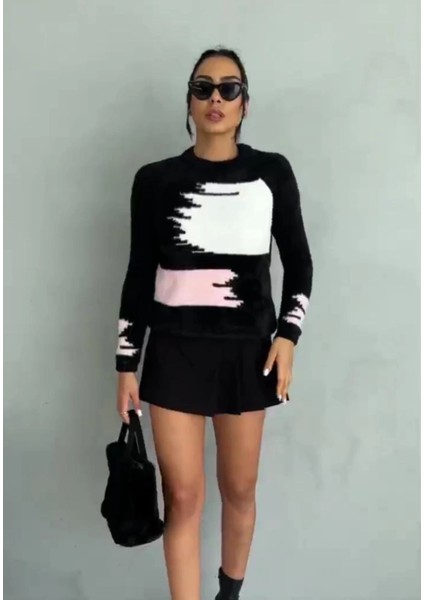 Techmrt Bıyıklı Triko Kazak Siyah (Beden: Standart)