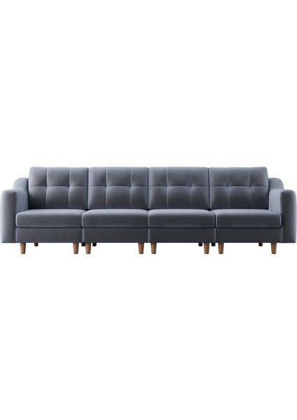 Robin Dörtlü Koltuk - Kadife - Gri