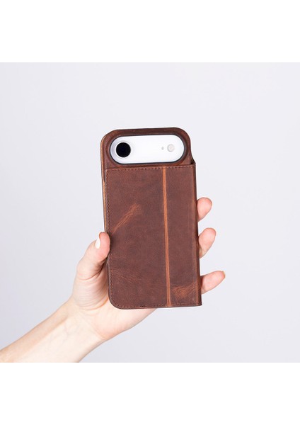 Luca Iphone 17 Air Deri Kılıf-Kahverengi