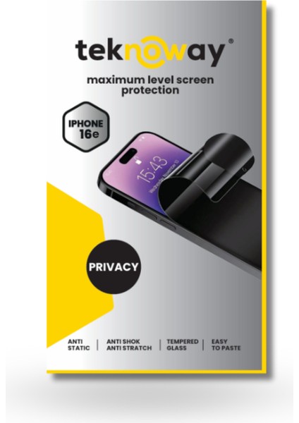 iPhone 16E Antistatik Ekran Koruyucu Hayalet