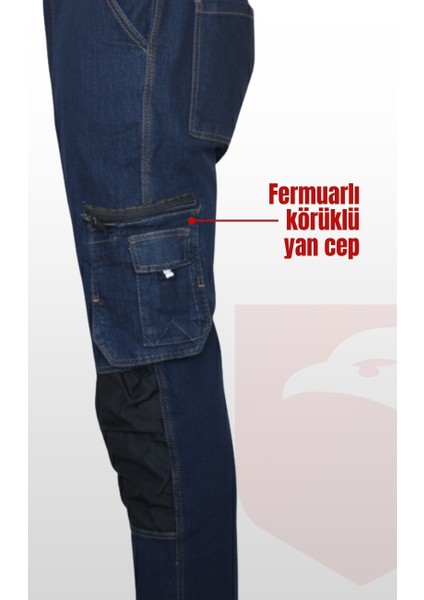 Likralı Çok Cepli Kot İş Pantolonu – Esnek Yapı ve Fonksiyonel Tasarım fırsatları