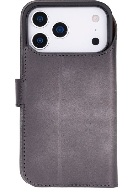 iPhone 17 Pro Max Çıkarılabilir Deri Kılıf-Gri modelleri