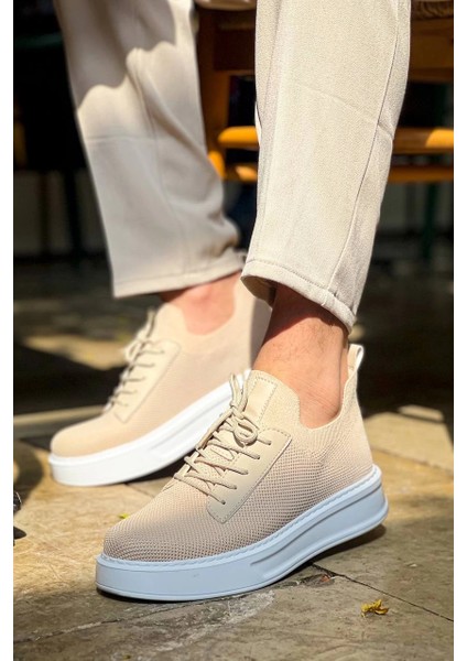 Techmrt KB-116 Kuback Bej Bağcıklı Triko Günlük Erkek Ayakkabı (Numara: 41) fırsatları