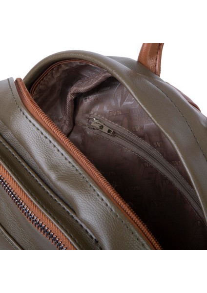 Kadın Çok Gözlü Büyük Boy Sırt Çantası Yeşil Taba fırsatları