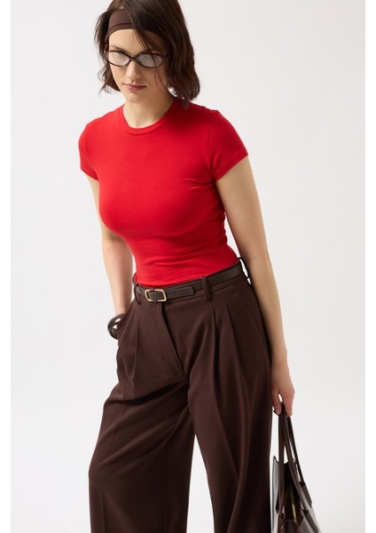 Likralı Basic T-Shirt modelleri