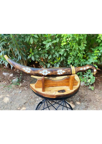 Ceviz Ağacından Kakmalı Şık Tasarımlı Koleksiyonluk Hançer - Ahşap Görünüm - 56 cm fiyatları