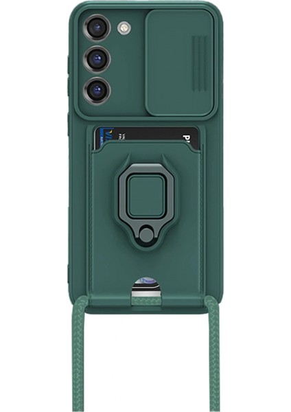 Samsung Galaxy S24 Plus Kılıf Zuma Kartvizitli Yüzüklü Silikon - Yeşil fiyatları