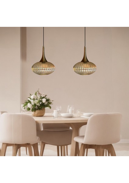 Elegant Cam Bal Rengi Ikili Avize Eskitme Külah Başlık Sarkıt Lamba Restoran Salon Aydınlatma fiyatları