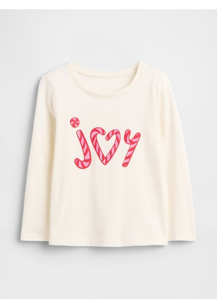 Kız Bebek Beyaz Gap Grafik T-Shirt