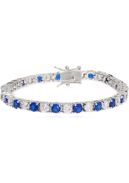 Kadın Mavi ve Beyaz Taşlı Su Yolu Bileklik