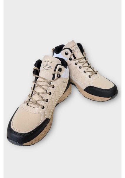 Outdoor Bot Ayakkabı Kışlık Dayanıklı Sağlam Taban Bağcıklı Bej modelleri