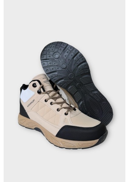 Outdoor Bot Ayakkabı Kışlık Dayanıklı Sağlam Taban Bağcıklı Bej indirimleri