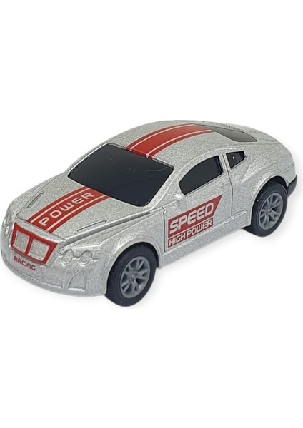 Çek Bırak Metal Küçük Arabalar 8 cm - SH40031 - Gri Spor Araba (Lisinya)