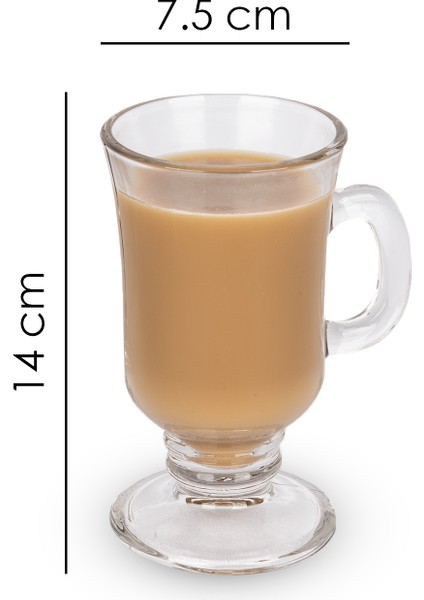 6 Adet Ayaklı Kulplu Ithal Irısh Model Latte Sıcak Çikolata Sahlep Bardağı modelleri