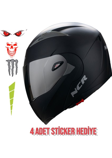 Çene Açılır Aynalı Vizör Motosiklet Kaskı Ece Belgeli