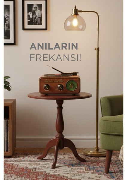 D75 Ahşap Plak Görünümlü Nostalji Kablosuz Speaker / Wireless Hoparlör fiyatları