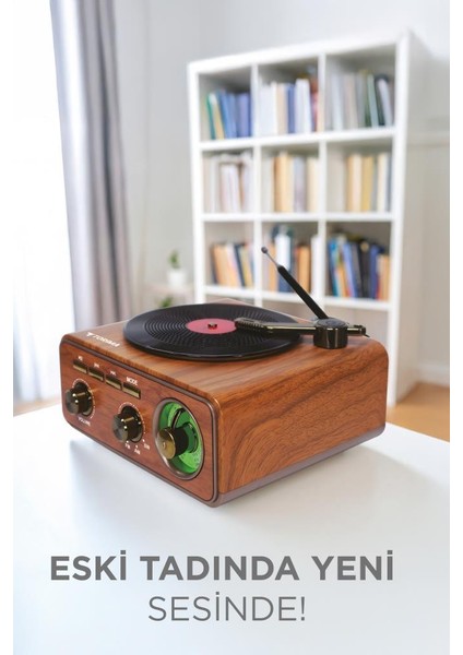 D75 Ahşap Plak Görünümlü Nostalji Kablosuz Speaker / Wireless Hoparlör modelleri