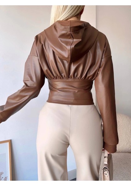 Techmrt Kapşonlu Yarım Fermuarlı Ceket Kahve H24116 (Beden: M) modelleri