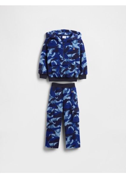 Erkek Bebek Mavi Sweatshirt Outfit Set