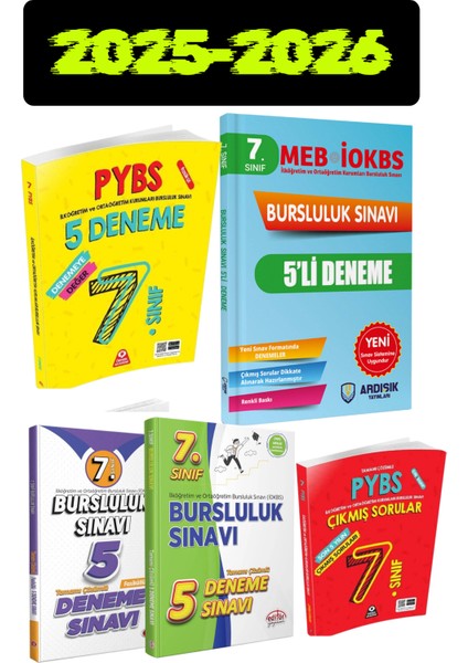 (Sınıf: 7) Bursluluk Deneme Sınav Seti ve Çıkmış Sorular Kitabı