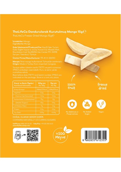 Freeze Dried - Dondurularak Kurutulmuş Mango 3'lü Paket indirimleri