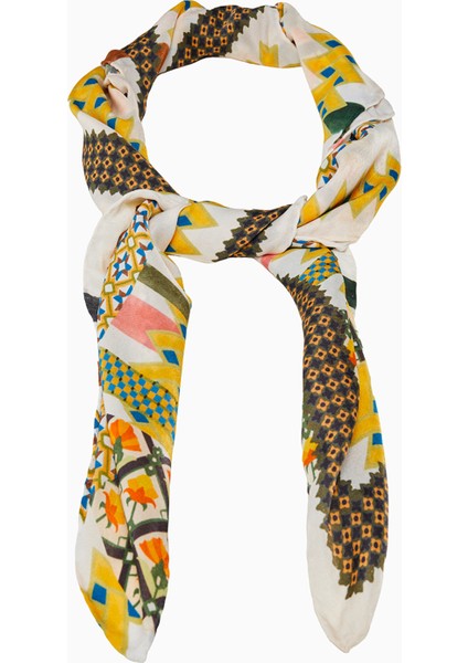 Desenli Modal Eşarp Zikzak Etnik modelleri