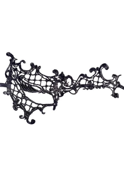 Bfs Siyah Renk Dantel Kesim Dantel Işlemeli Balo Parti Maskesi 13 No