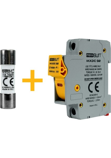 16A 1000V Dc Sigorta + Sigorta Yuvası