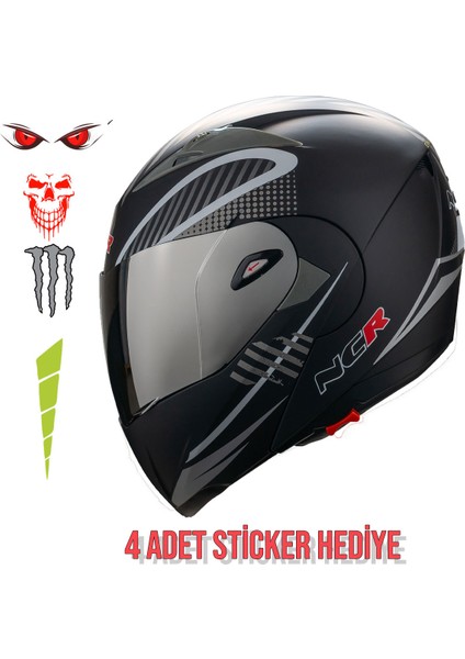 Çene Açılır Aynalı Vizör Motosiklet Kaskı