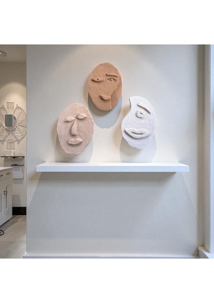 Soyut Yüz Duvar Dekoru,el Yapımı Duvar Dekoru, Dekoratif Heykel Formunda Duvar Dekoru,,tablo fırsatları