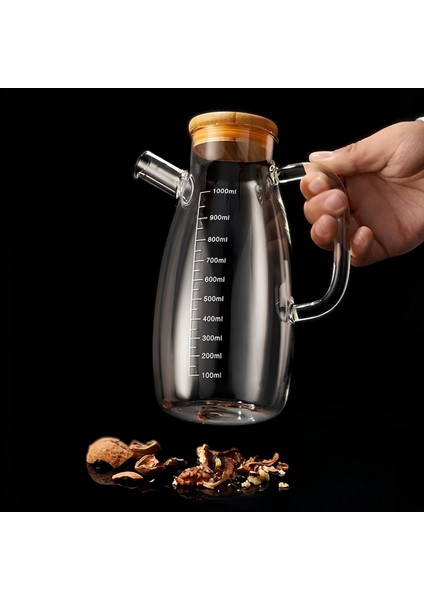 Cam Yağdanlık 2’li Set – 900 ml Ölçekli Bambu Kapaklı indirimleri
