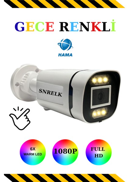Gece Renkli 6x LED Warm Lıght Geniş Açı Güvenlik Kamerası