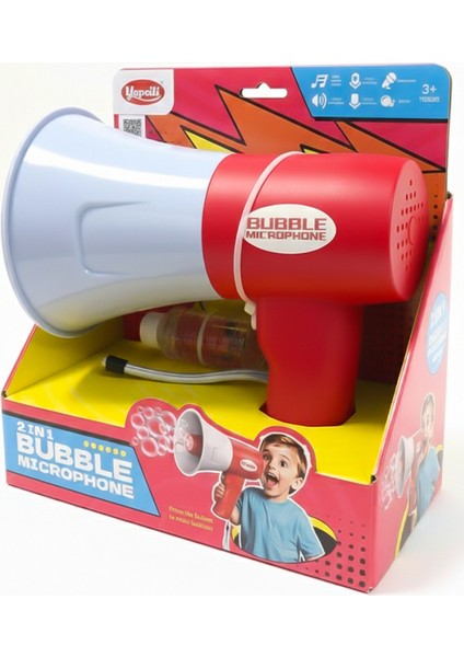 Köpük Atan Ses Kayıtlı Megafon Kırmızı 44324G