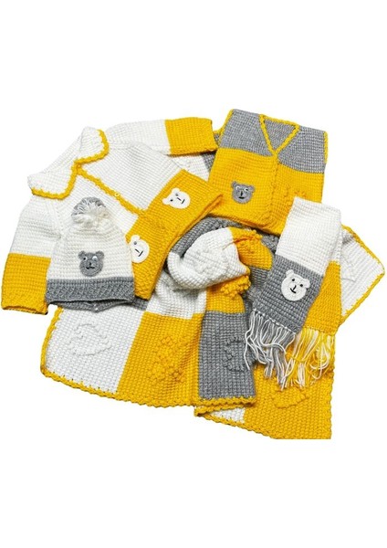 1618 El Örgüsü Battaniye / Yelek / Hırka / Atkı ve Bere Set / 0 - 2 Yaş fiyatları