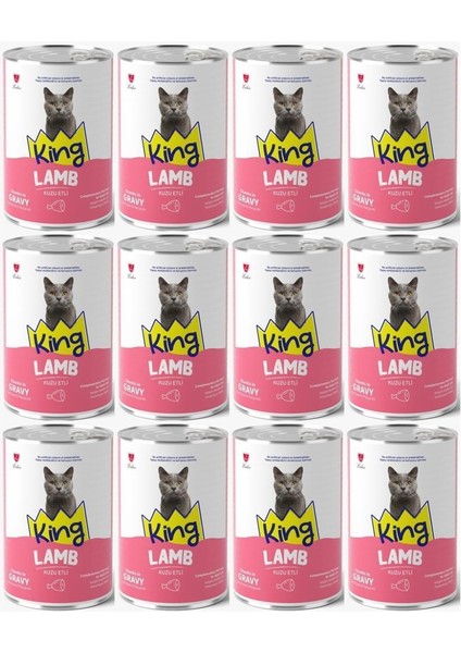 Et Parçacıklı Kuzu Etli Yetişkin Kedi Konserve 400 Gr*12 Adet