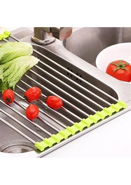 Evye Üstü Katlanır Nihale Paslanmaz Çelik Pratik Sebze Meyve Bulaşık Kurutma Süzgeci fırsatları