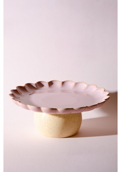 Fungo Ayaklı Pasta Kek Sunum Tabağı 23 cm | Pembe fiyatları